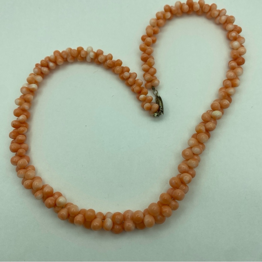 Sterling silver Angel skin coral Necklace